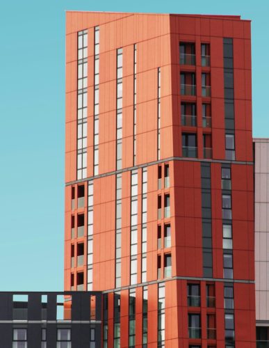 Triangle Concrete House on lake