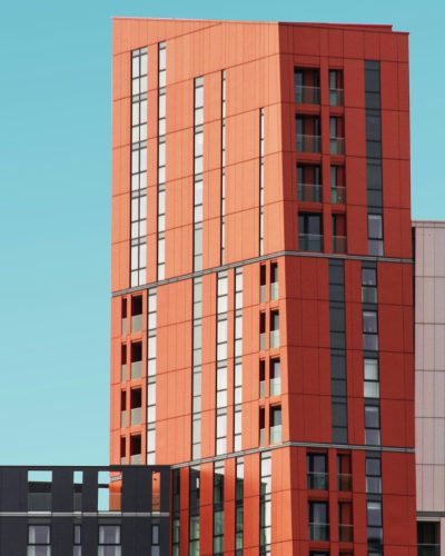 Triangle Concrete House on lake