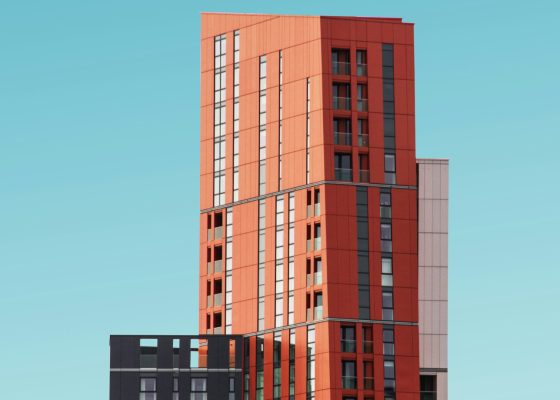 Triangle Concrete House on lake